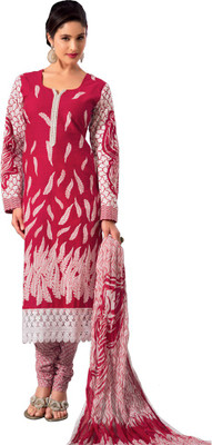 

Rutbaa Cotton Printed Salwar Suit Dupatta Material(Un-stitched), Red