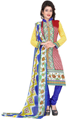 

Women Latest Fancy Designer Salwar Suit Crepe Printed Salwar Suit Dupatta Material(Un-stitched), Multicolor