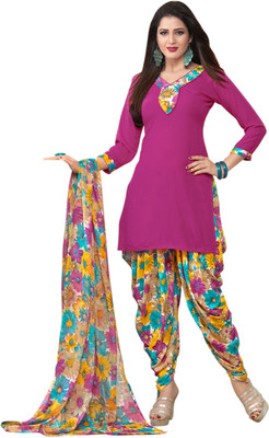

Khushali Crepe Self Design, Printed Salwar Suit Dupatta Material(Un-stitched), Pink