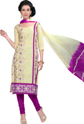 

Trendz Apparels Cotton Printed Dress/Top Material(Un-stitched), Beige