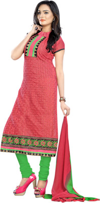 

BanoRani Chanderi Embroidered Dress/Top Material(Un-stitched), Green