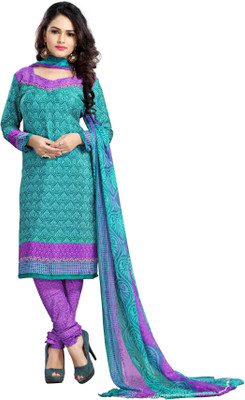 

Merry Fashion Crepe Self Design Salwar Suit Dupatta Material(Un-stitched), Blue
