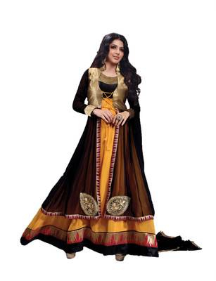 

Party Wear Dresses Georgette Embroidered Semi-stitched Salwar Suit Dupatta Material, Multicolor