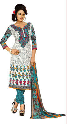 

Jiya Crepe Self Design, Printed Salwar Suit Dupatta Material(Un-stitched), Light blue;multicolor;white