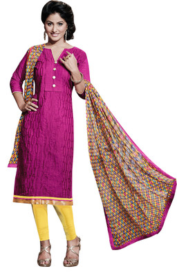 

Khushali Chanderi Self Design, Embroidered Salwar Suit Dupatta Material(Un-stitched), Multicolor;pink;yellow