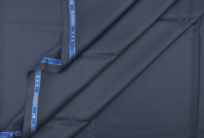 

Raymond Cotton Polyester Blend Striped Trouser Fabric(Un-stitched), Blue