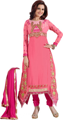 

Trendz Apparels Georgette Embroidered Salwar Suit Dupatta Material(Un-stitched), Pink