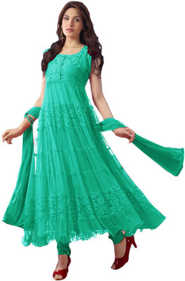 

Akag Net Self Design Semi-stitched Salwar Suit Dupatta Material, Light green