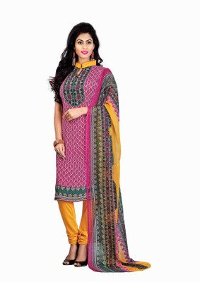

Merry Fashion Crepe Self Design Salwar Suit Dupatta Material(Un-stitched), Pink