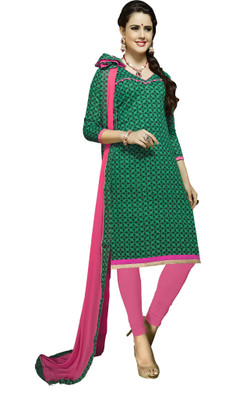 

Khushali Chanderi Self Design Salwar Suit Dupatta Material(Un-stitched), Black;green;pink