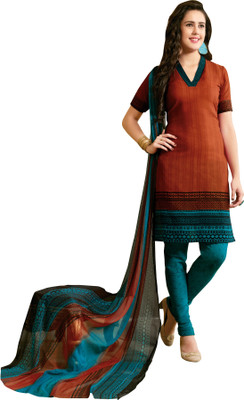 

Trendz Apparels Synthetic Printed Salwar Suit Dupatta Material(Un-stitched), Orange