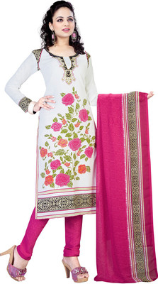 

Pshopee Synthetic Printed Salwar Suit Dupatta Material(Un-stitched), White
