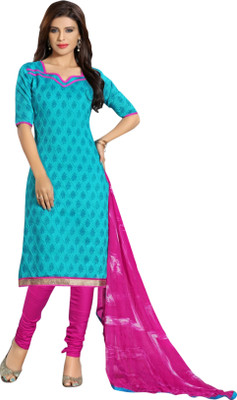 

Trendz Apparels Chanderi Embroidered Salwar Suit Dupatta Material(Un-stitched), Light blue