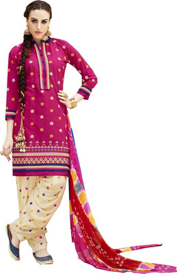 

Matarani Cotton Embroidered Salwar Suit Dupatta Material(Un-stitched), Pink
