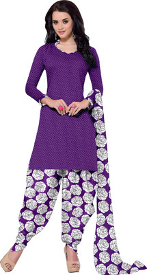 

Jiya Crepe Self Design, Printed Salwar Suit Dupatta Material(Un-stitched), Purple;white