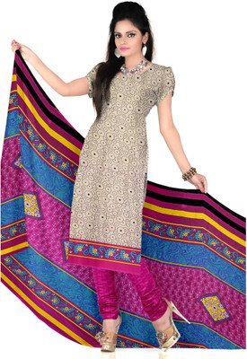 

Khushali Crepe Self Design, Printed Salwar Suit Dupatta Material(Un-stitched), Beige;multicolor;pink