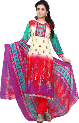 

Araja Cotton Printed Salwar Suit Dupatta Material(Un-stitched), Red