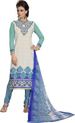 

Khushali Crepe Self Design, Embroidered Salwar Suit Dupatta Material(Un-stitched), Beige;green;multicolor
