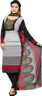 

Trendz Apparels Crepe Printed Salwar Suit Dupatta Material(Un-stitched), White