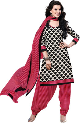

Jiya Crepe Self Design, Printed Salwar Suit Dupatta Material(Un-stitched), Black;off-white;pink
