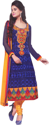 

Trendz Apparels Georgette Embroidered Salwar Suit Dupatta Material(Un-stitched), Blue