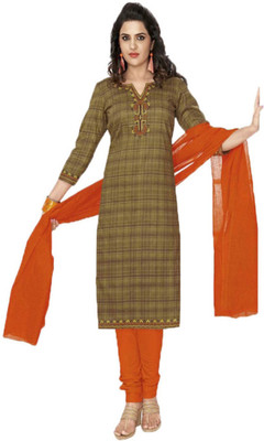 

Javuli Cotton Printed Salwar Suit Dupatta Material(Un-stitched), Orange