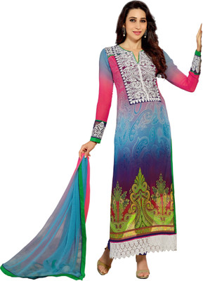 

Khushali Georgette Self Design, Embroidered Salwar Suit Dupatta Material(Un-stitched), Multicolor