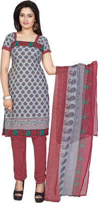 Khushali Crepe Self Design, Printed Dress/Top Material(Un-stitched), Grey