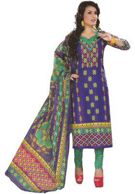 

Pshopee Cotton Printed Salwar Suit Dupatta Material(Un-stitched), Purple