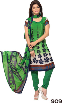 

Shoppie Zone Crepe Printed Salwar Suit Dupatta Material(Un-stitched), Green