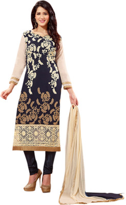 

Trendz Apparels Georgette Embroidered Salwar Suit Dupatta Material(Un-stitched), Grey