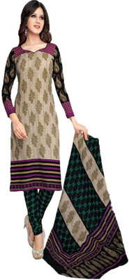 

Javuli Cotton Printed Dress/Top Material(Un-stitched), Beige;green