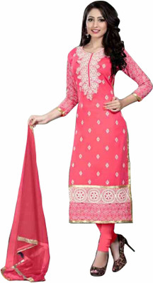 

Trendz Apparels Georgette Embroidered Salwar Suit Dupatta Material(Un-stitched), Pink