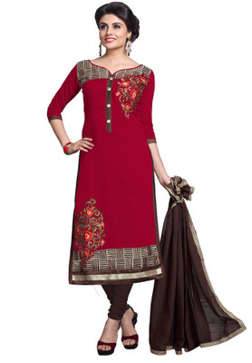 

Shree Vardhman Silk Embroidered Salwar Suit Dupatta Material(Un-stitched), Multicolor