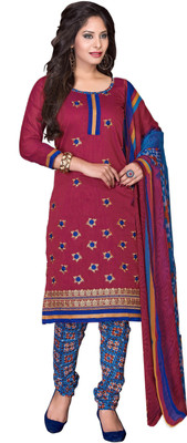 

Jiya Chanderi Self Design, Embroidered Salwar Suit Dupatta Material(Un-stitched), Multicolor;pink