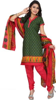 

Parishi Fashion Cotton Printed Salwar Suit Dupatta Material(Un-stitched), Multi color