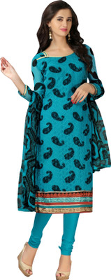 

Trendz Apparels Georgette Embroidered Salwar Suit Dupatta Material(Un-stitched), Blue
