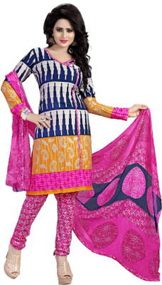 

Women Latest Fancy Designer Salwar Suit Crepe Printed Salwar Suit Dupatta Material(Un-stitched), Multicolor