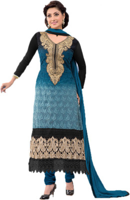

Indian Wear Online Georgette Embroidered Semi-stitched Salwar Suit Dupatta Material, Multicolor