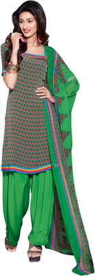 

Shelina Crepe Printed Salwar Suit Dupatta Material(Un-stitched), Green