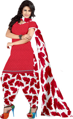 

Jiya Crepe Self Design, Printed Salwar Suit Dupatta Material(Un-stitched), Red;white
