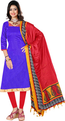 

Jiya Silk Self Design Salwar Suit Dupatta Material(Un-stitched), Purple;red