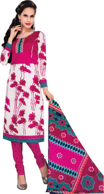 

Giftsnfriends Cotton Printed Salwar Suit Dupatta Material(Un-stitched), White