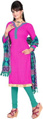 Trendz Apparels Silk Solid, Printed Salwar Suit Dupatta Material(Un-stitched), Pink