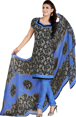 

Jiya Crepe Self Design, Printed Salwar Suit Dupatta Material(Un-stitched), Black;white