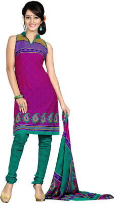

Khushali Crepe Self Design, Printed Salwar Suit Dupatta Material(Un-stitched), Green;pink