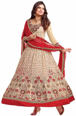 

Om Fashion Net Embroidered Semi-stitched Salwar Suit Dupatta Material, Multicolor