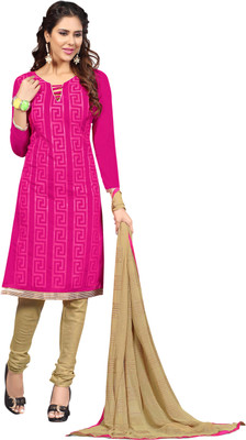

Jiya Chanderi Self Design, Embroidered Salwar Suit Dupatta Material(Un-stitched), Beige;pink