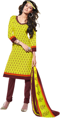 

Jiya Crepe Self Design, Printed Salwar Suit Dupatta Material(Un-stitched), Light parrot green;maroon