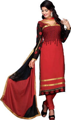 

Trendz Apparels Georgette Embroidered Dress/Top Material(Un-stitched), Red